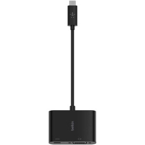 Belkin 1x USB Tip C Male - 1x VGA Female, 1x USB Tip C Female PD 60W, negru