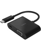 Adaptor Belkin 1x USB Tip C Male - 1x VGA Female, 1x USB Tip C Female PD 60W, negru
