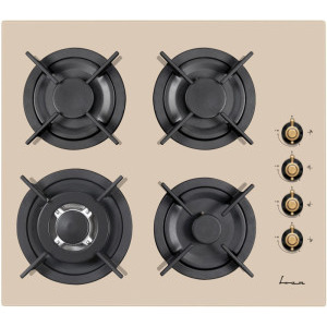 Fram FBH-V4IWF-RGBG, Gaz, 4 arzatoare, Aprindere electrica integrata, Sistem de siguranta, Wok, 60 cm, Crem