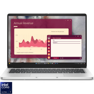 Laptop DELL 14 Pro 14 PC14250, FHD+, Procesor Intel® Core™ Ultra 7 265U (12M Cache, up to 5.30 GHz), 16GB DDR5, 512GB SSD, Intel Graphics, Win 11 Pro, Platinum Silver, 3Y ProSupport