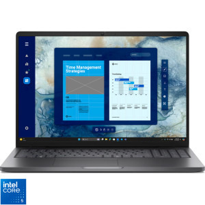 Laptop DELL 16 Pro 16 PC16250, FHD+, Procesor Intel® Core™ 5 120U (12M Cache, up to 5.00 GHz), 8GB DDR5, 512GB SSD, Intel Graphics, Win 11 Pro, Magnetite, 3Yr ProSupport