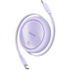 Cablu de date / adaptor Baseus Free2Draw Mini, USB-C Male la USB-C Male, 100 W, Retractabil, 1 m, Purple