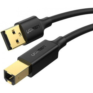 Cablu periferice Ugreen US135 USB tip A 2.0 Male la USB tip B 2.0 Male, 1 m, Negru