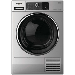 Whirlpool Profesional AWZ 8HPS/PRO, Pompa de caldura, 8 kg, Clasa A++, Fresh Care+, Soft Move, 6th Sense, 3Dry, Argintiu