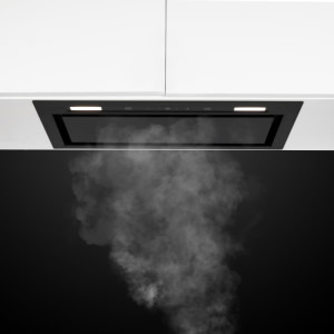 Turbionaire integrata TH75RCB, Putere de absorbtie 800 m3/h, Clasa A++, Aspiratie perimetrala, Touch Control, Telecomanda, Iluminare LED, 75 cm, Negru