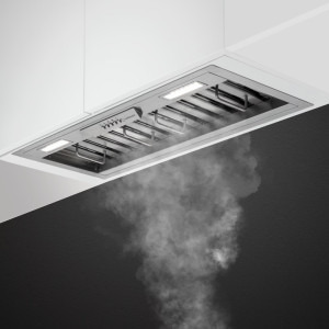 Turbionaire integrata THC75BPS, Putere de absorbtie 800 m3/h, Clasa A++, Iluminare LED, Filtre Baffle, Colector de grasimi, 75 cm, Inox