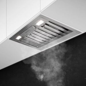 Turbionaire integrata THC50BPS, Putere de absorbtie 682 m3/h, Clasa A++, Iluminare LED, Filtre Baffle, Colector de grasimi, 52 cm, Inox