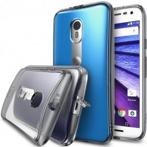 Ringke Protectie pentru spate Fusion Smoke black pentru Motorola Moto G (3rd generation) + folie protectie Ringke