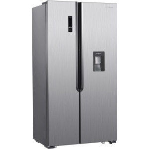 Heinner HSBS-H529NFXWDF+, 529 L, Full No Frost, Clasa F, Dozator apa, Display touch, 177 cm, Inox