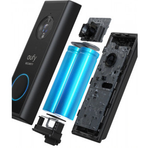 eufy Sonerie video Wireless, 2K HD, autonomie 6 luni, Negru