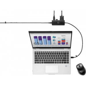 HP USB-C Travel Hub G2, 1x VGA, 1x HDMI, 2x USB