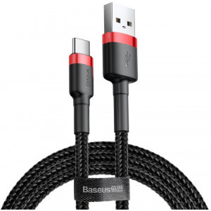 Cablu de date / adaptor Baseus Cafule CATKLF-C91, USB Male la USB-C Male, 2 m, Black, amperaj maxim suportat 3A