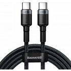 Cablu de date / adaptor Baseus Cafule CATKLF-ALG1, USB-C Male la USB-C Male, Quick Charge 3.0, 2 m, Black, amperaj maxim suportat 5A, 100W