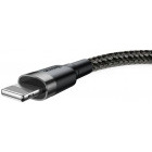 Cablu de date / adaptor Baseus Cafule CALKLF-BG1, USB Male la Lightning Male, 1 m, Grey-Black