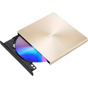 ASUS ZenDrive U8M, ultra-slim extern DVD citire/scriere, USB-C, suport M-DISC, Auriu