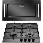 Pachet incorporabil Tornado Simphony Plita pe gaz & Hota integrata, Negru