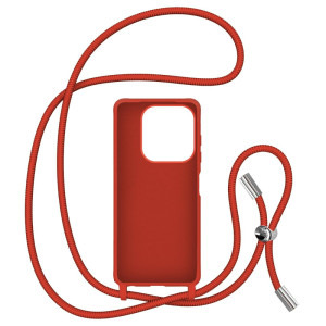 Lemontti Capac protectie spate Silicon cu Snur Red pentru Redmi 12C