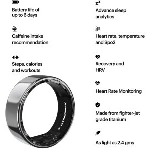 Ultrahuman Ring AIR, Raw Titanium 6
