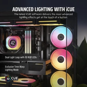 Corsair iCUE Link LX140-R RGB Dual Pack Reversed Starter Kit 140mm Black
