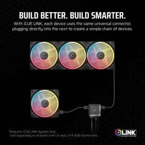 Corsair iCUE Link LX140-R RGB Reversed Expansion Kit 140mm Black