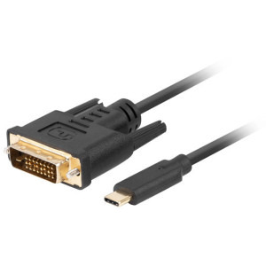 Cablu video Lanberg USB-C Male - DVI-D Male, 3 m, Negru