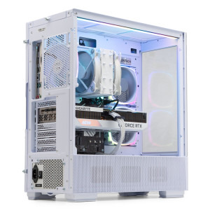 Gaming DRAGON Epic Pro Alb, Intel i5-13500 2.5GHz, 32GB DDR5, 1TB SSD, RTX 4070 12GB GDDR6X, Iluminare RGB