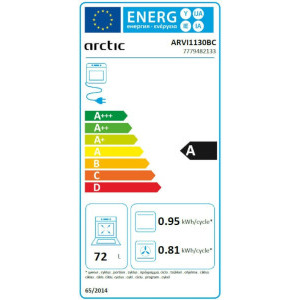 Arctic ARVI1130BC, Electric, 71 L, Autocuratare catalitica, Timer, Aqua Drop Clean, Clasa A, Negru