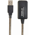 Cablu periferice Gembird USB tip A 2.0 Male la USB tip A 2.0 Female, 5 m, Activ, Negru