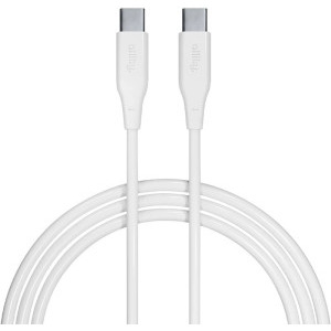 Cablu de date / adaptor Allity AUC-02, USB-C Male la USB-C Male, 60W, 2 m, White