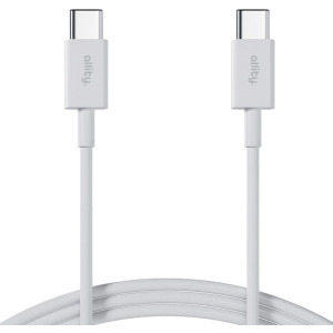 Cablu de date / adaptor Allity AUC-03, USB-C Male la USB-C Male, 60W, 1 m, White