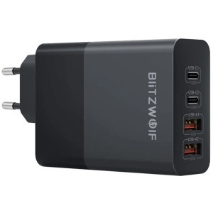 Incarcator retea BlitzWolf BW-S29, 2x USB-C, 2x USB, Quick Charge 120 W, Black