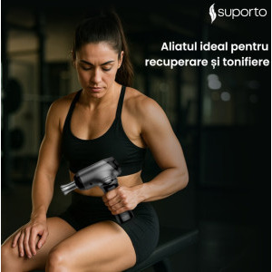 Suporto Pistol masaj cu percutie F5 Titan, Vibromasaj, Gri