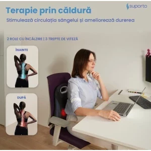 Suporto Aparat de masaj pentru spate, Vibromasaj, Incalzire