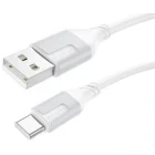 Cablu de date / adaptor Borofone BX101, USB Male la microUSB Male, 1 m, White