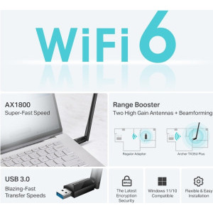 TP-LINK Archer TX35U Plus, AX1800 Dual-Band, WiFi 6, USB 3.0