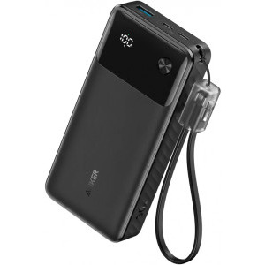 Baterie externa Anker A1384G11, 20000 mAh, 1x USB, 2x USB-C, 30 W, Display, Black