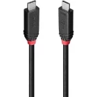 Cablu de date / adaptor LINDY USB-C Male la USB-C Male, 240 W, 1 m, Black