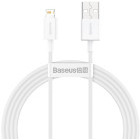 Cablu de date / adaptor Baseus Superior, USB Male la Lightning Male, 1.5 m, White
