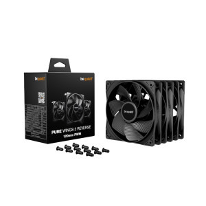 be quiet! Pure Wings 3 Black 120mm PWM Reverse Three Fan Pack