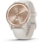 SmartWatch Garmin Vivomove Trend, Silicone band, Peach Gold Stainless Steel Bezel cu carcasa Ivory Case