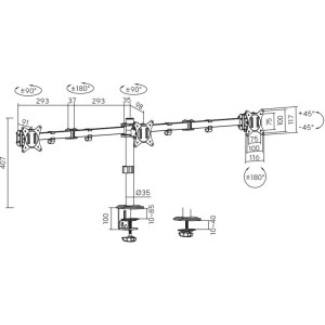SBOX LCD-352/3-2, 17 - 27 inch, negru
