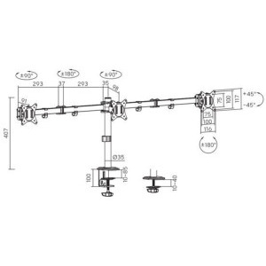 SBOX LCD-352/3-2, 17 - 27 inch, negru