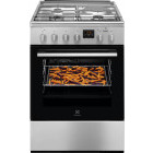 Aragaz Electrolux LKM660222X, Mixt, 3 arzatoare + 1 zona de gatit, Sistem de siguranta, SteamBake, AirFry, AquaClean, 60 cm, Inox