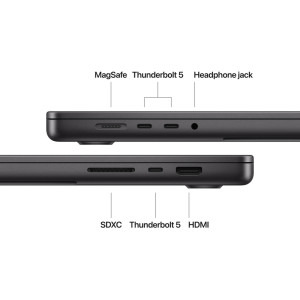 Apple 16.2'' MacBook Pro 16 Liquid Retina XDR, Apple M4 Max chip (16-core CPU), 128GB, 2TB SSD, Apple M4 Max 40-core GPU, macOS, Space Black, INT keyboard, Textura Nano, 2024
