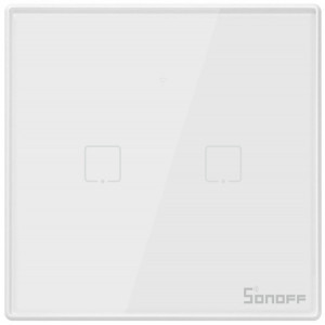 Sonoff Intrerupator dublu cu touch T2EU2C, Wi-Fi + RF, control de pe telefonul mobil