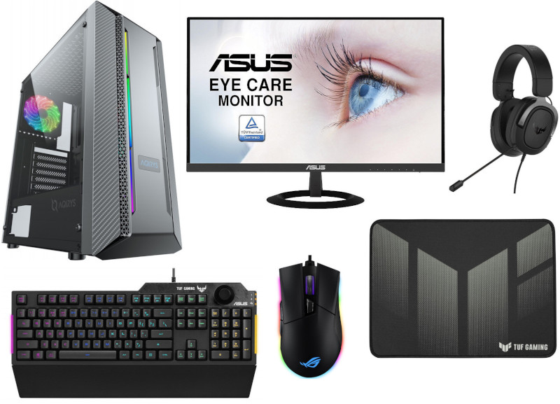 PC FirstGear Complet Strike Powered by ASUS(include PC, Monitor, Mouse, Tastatura, Casti, Mouse pad)