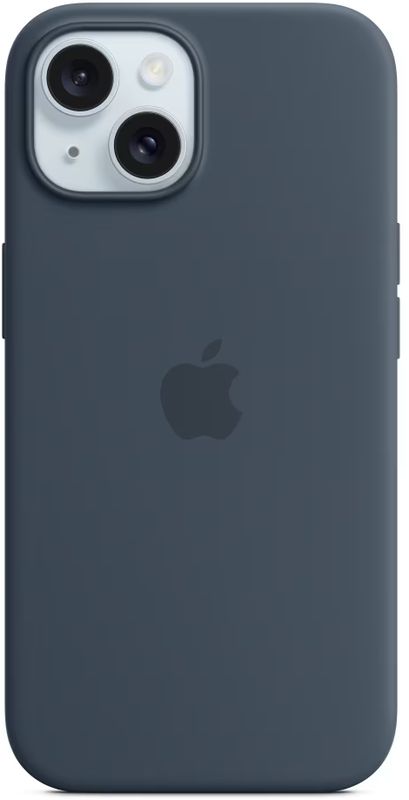 Apple Protectie pentru spate, material silicon pentru iPhone 15, culoare Storm Blue