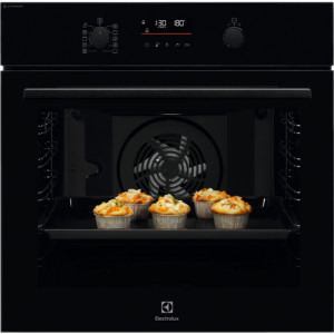 Cuptor incorporabil Electrolux EOD6P77WZ, Electric, 72 L, Autocuratare pirolitica, SteamBake, Grill, Clasa A+, Negru