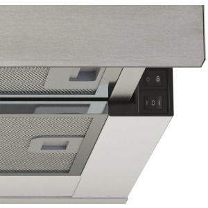 Candy telescopica CBT6130/3X, Capacitate de absorbtie 329 m3/h, 2 trepte de viteza, Iluminare LED, Clasa B, 60 cm, Argintiu