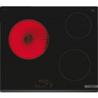 Plita incorporabila Bosch PKM631BB2E, Vitroceramica, 3 zone de gatit, TouchSelect, ReStart, Temporizator, HighSpeed, 60 cm, Negru